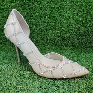 Betsey Johnson SB-Cruze SIZE 10 Women's Rhinestone Pearl Stiletto Pumps Ivory